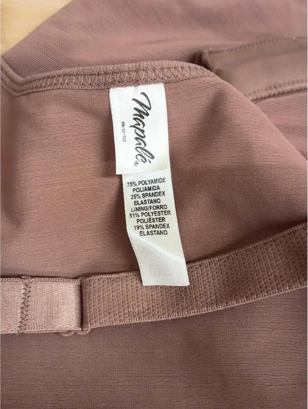 MAPALE F506 CROSS‑BACK SUPPORT KNEE‑LENGTH SHAPEWEAR MOCHA SIZE M